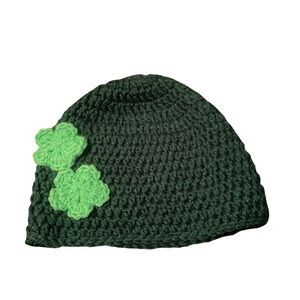 St Patrick’s Day Winter Beanie Womens Dark green Crocheted